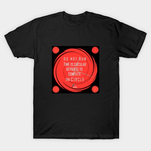 CLOCK CIRCULAR RED/B T-Shirt by ACUANDYC